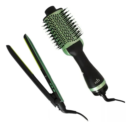 Combo Belleza Aguacate: Cepillo Secador + Plancha