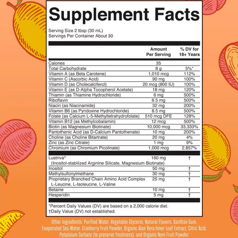 Multivitamínico Líquido 1000 ML Mary Ruth's con Lustriva® y Biotina 10.000 mcg – Crecimiento Capilar, Salud de la Piel y Bienestar Diario