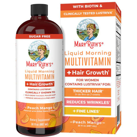 Multivitamínico Líquido 1000 ML Mary Ruth's con Lustriva® y Biotina 10.000 mcg – Crecimiento Capilar, Salud de la Piel y Bienestar Diario